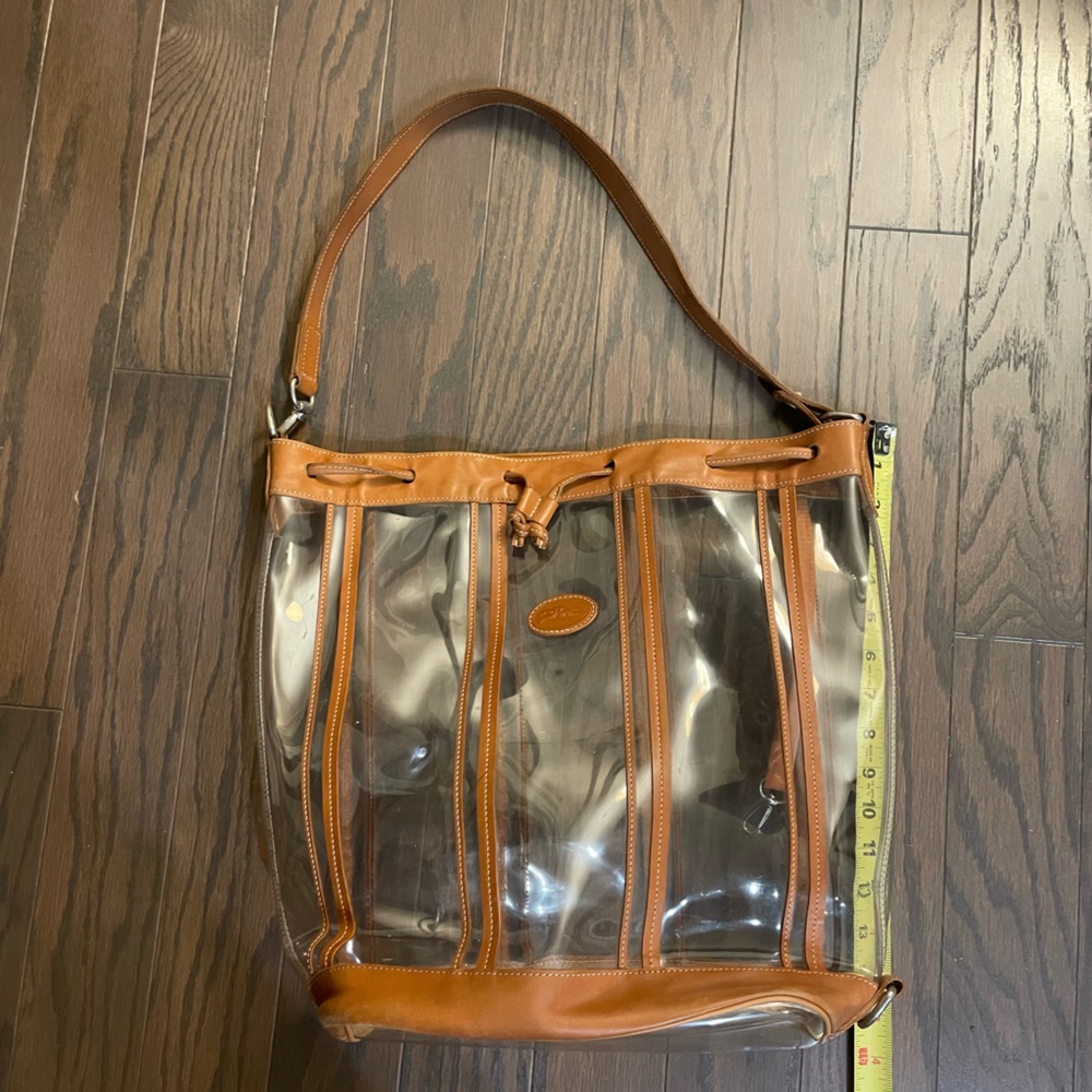 LONGCHAMP LEATHER PVC HUGE BUCKET BAG - Picture 15 of 16